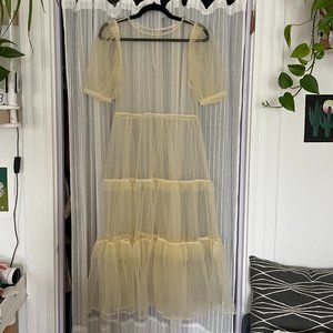 Sheer Tulle Overlay Dress